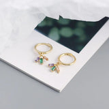 S925 Silver Zircon Hoop & Stud Earrings Set for Women