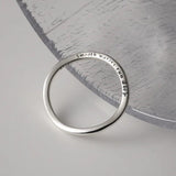 925 Sterling Silver Wave Letter Rings for Women Minimalist Jewelry