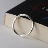 925 Sterling Silver Wave Letter Rings for Women Minimalist Jewelry
