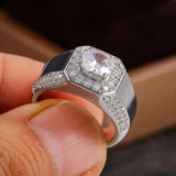 Men's Silver 925 Ring Size 8-12 AAAAA Zircon Wedding Jewelry