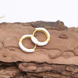 925 Silver Enamel Hoop Earring Candy Dripping Oil Cartilage Piercing Jewelry