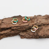 925 Silver Enamel Hoop Earring Candy Dripping Oil Cartilage Piercing Jewelry