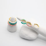 925 Silver Enamel Hoop Earring Candy Dripping Oil Cartilage Piercing Jewelry