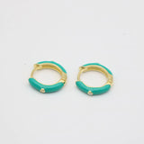925 Silver Enamel Hoop Earring Candy Dripping Oil Cartilage Piercing Jewelry
