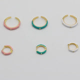 925 Silver Enamel Hoop Earring Candy Dripping Oil Cartilage Piercing Jewelry