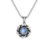 Sterling Silver Kyanite Pendant Necklace Vintage Moonstone Fine Jewelry
