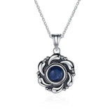 Sterling Silver Kyanite Pendant Necklace Vintage Moonstone Fine Jewelry