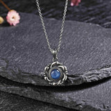 Sterling Silver Kyanite Pendant Necklace Vintage Moonstone Fine Jewelry