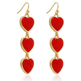 Love Earrings Red Hearts Accessories Love Letter