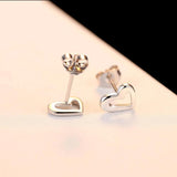 S925 Sterling Silver Ear Studs Love Happiness Silver Ear Girl Gift