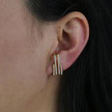 Delicate 925 Sterling CZ 4 Bars Stud Earrings