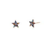 925 Silver Star Stud Rainbow CZ Earrings