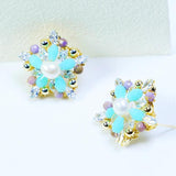 Star Earrings Piercings with Pearl Hoop Studs