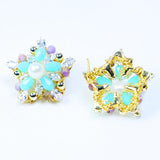 Star Earrings Piercings with Pearl Hoop Studs