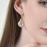Baroque Pearl Earrings 925 Silver Freshwater Pearls