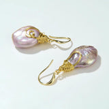 Baroque Pearl Earrings 925 Silver Freshwater Pearls