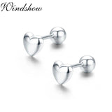 925 Silver Rose Peach Heart Stud Earrings