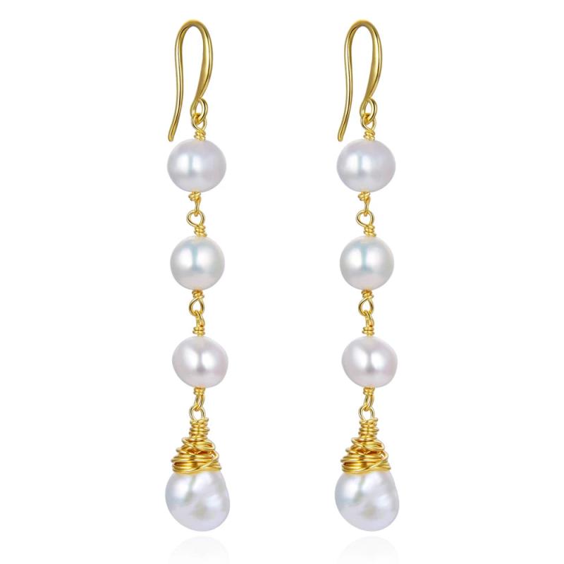 Long Tassel Pearl Drop Earrings for Women Gift