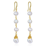 Long Tassel Pearl Drop Earrings for Women Gift