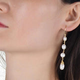 Long Tassel Pearl Drop Earrings for Women Gift