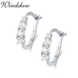 925 Sterling Silver CZ Stone Small Loop Huggie Hoop Earrings