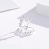 925 Sterling Silver CZ Stone Small Loop Huggie Hoop Earrings