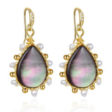 Natural Shell Pearl Earrings 925 Jewelry Gift