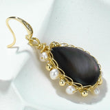 Natural Shell Pearl Earrings 925 Jewelry Gift