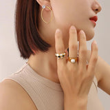 18K Zircon Stud Earrings with Pearl Drop