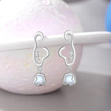 925 Silver Ocean Moonstone Drop Earrings Fine Jewelry