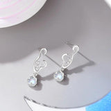 925 Silver Ocean Moonstone Drop Earrings Fine Jewelry