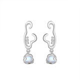 925 Silver Ocean Moonstone Drop Earrings Fine Jewelry