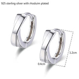 925 Sterling Silver Cross Circles Huggie Hoop Earrings For Women Girls