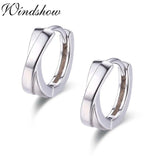 925 Sterling Silver Cross Circles Huggie Hoop Earrings For Women Girls
