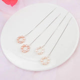 925 Silver Long Earrings Freshwater Pearl Jewelry for Women Gift