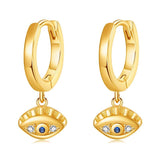 Evil Eye Drop Earrings 925 Sterling Silver Vintage Dangle Earring