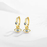 Evil Eye Drop Earrings 925 Sterling Silver Vintage Dangle Earring