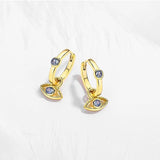 Evil Eye Drop Earrings 925 Sterling Silver Vintage Dangle Earring