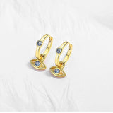 Evil Eye Drop Earrings 925 Sterling Silver Vintage Dangle Earring