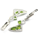 Green Peridot Violet Tanzanite CZ Silver Earrings for Women