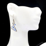 Green Peridot Violet Tanzanite CZ Silver Earrings for Women