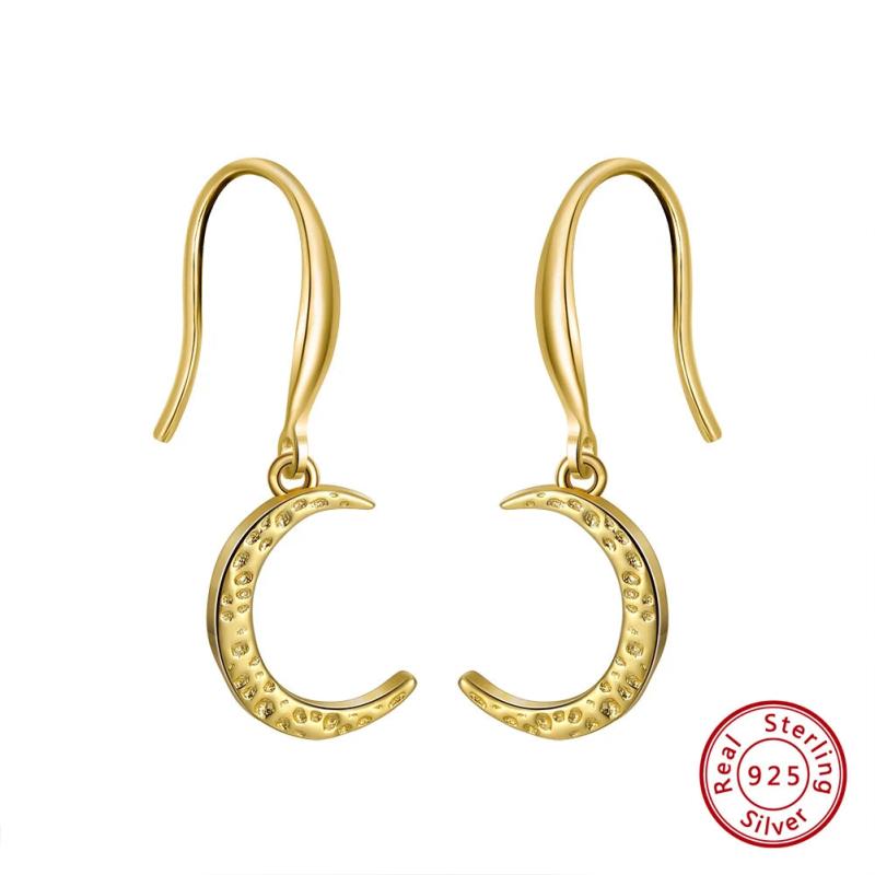 Moon Dangle Earrings 925 Sterling Silver Boho Vintage Jewelry