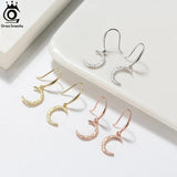 Moon Dangle Earrings 925 Sterling Silver Boho Vintage Jewelry