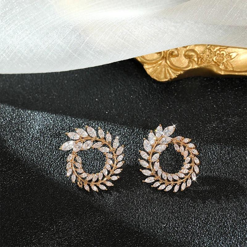 HUAMI Leaf Earrings Wedding Party Jewelry