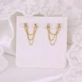 925 Silver Chain Pendant Stud Earrings for Women