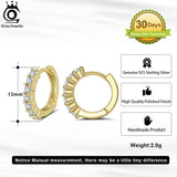 925 Silver Cuff Earrings Huggie Stud Hoop 14K Plated Small for Women