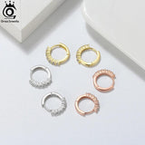 925 Silver Cuff Earrings Huggie Stud Hoop 14K Plated Small for Women