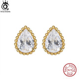 925 Silver Stud Earrings CZ Wedding Jewelry SE349