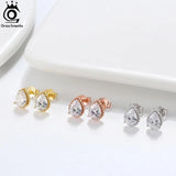 925 Silver Stud Earrings CZ Wedding Jewelry SE349