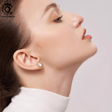 925 Silver Stud Earrings CZ Wedding Jewelry SE349